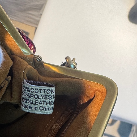 Patricia Nash Black and Red Leather Patchwork Wristlet - Picture 7 of 11